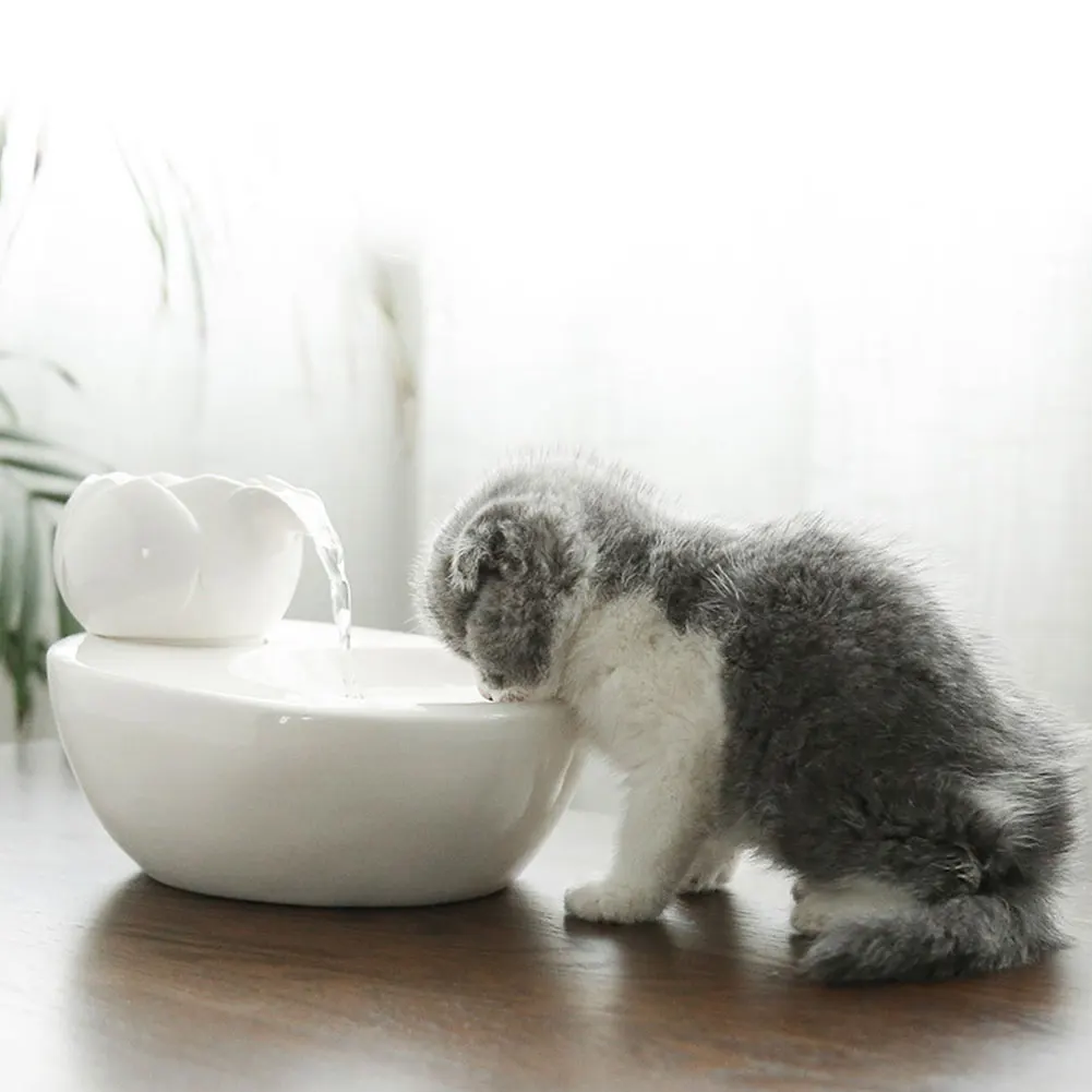 Чаша, винтажный питьевой фонтан, диспенсер для воды, автоматический циркулирующий бассейн для кошек, собак, товары для домашних животных, электрический керамический круглый кролик