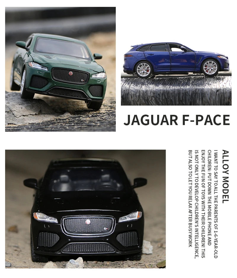 1:32 Jaguar F-PACE SUV Alloy Car Model Diecast Metal Vehicles Car Model Simulation Sound and Light Collection Childrens Toy Gift lego fire truck