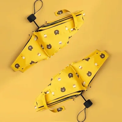 

Hipster Umbrella Sun-resistant Folding Umbrella Vinyl Creative Five-fold Umbrella College Style Parasol Currently Available Umbr
