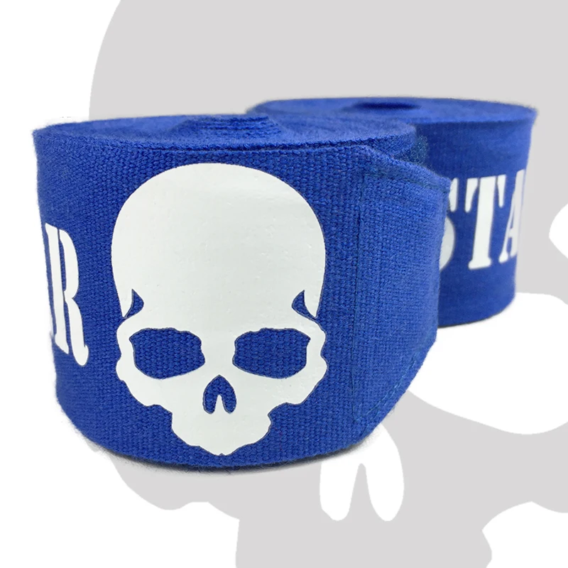 INNSTAR 2 шт./рулон 5 см длина боксерские обертывания для рук хлопковый спортивный ремешок для мужчин и женщин для рук поддержка запястья Муай Тай ММА тхэквондо фитнес - Цвет: 5M king skull blue
