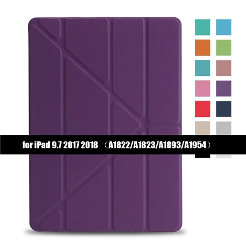 Чехол для IPad Air Flip Stand Case для Ipad 5 6, чехол из искусственной кожи для IPad Air 2 Smart Cover для Ipad Air 1 - Цвет: Purple foripad201718