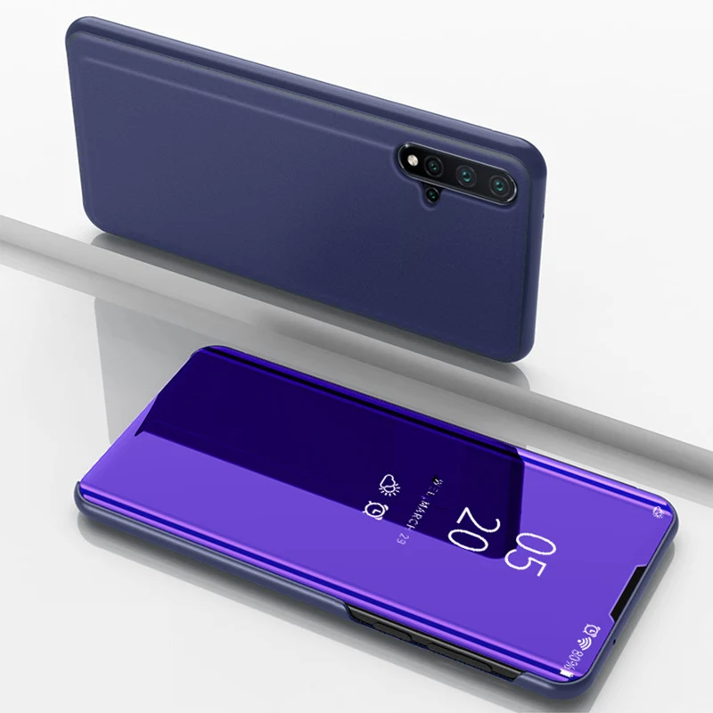 Deyonta Прозрачный чехол для huawei Nova 5 5i, умный зеркальный флип-чехол для huawei P Smart Z Honor 9X Pro P20 lite, чехол