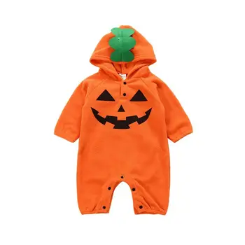 

Autumn and Winter Polar Fleece Baby Costume Halloween Romper Pumpkin Funny Little Monster Jumpsuit Baby girl rompers