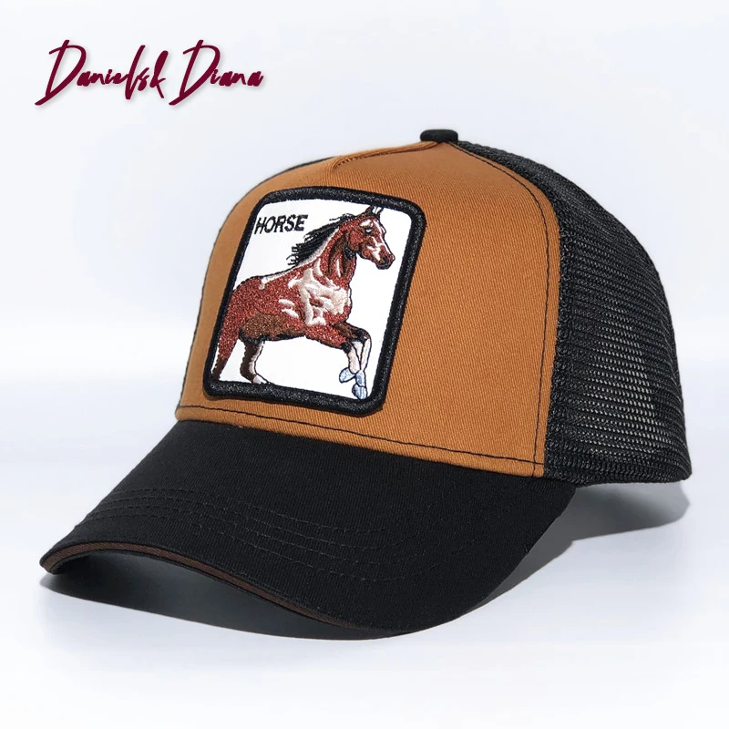

New Horse Elephant Baseball Cap Animal Exquisite Embroidery Anime Cute Summer Mesh Men's Sunshade hat Animal baseball hat