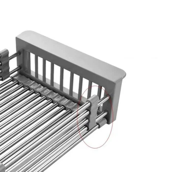 

Adjustable Stainless Steel Drain Basket In Sink Drain Pan Vegetable And Fruit Drying Rack Kitchen Sink Organizer