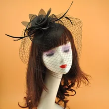 

Navy Blue Hat Evening Party Hair Accessories Purple White Grey свадебные украшения для волос chapeau de mariage pour femme