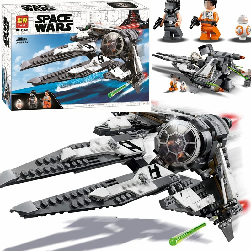 

New Star wars Black Ace TIE Interceptor Buildings Compatible 75242 Starwars blocks sets Bricks With figures Toys For Kids Gift