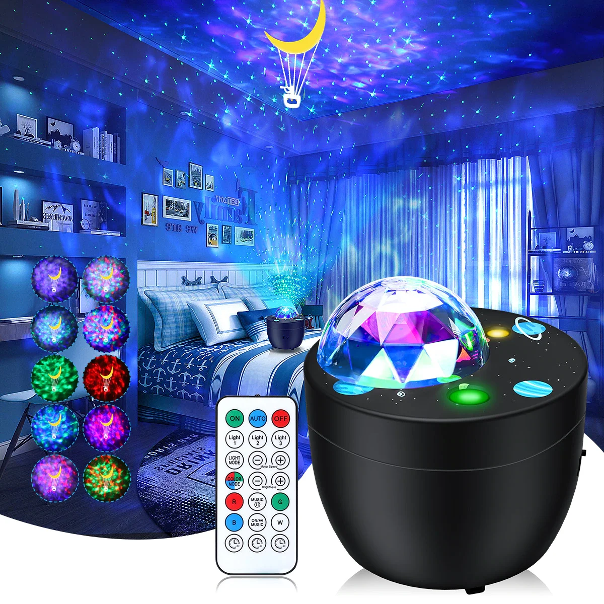 Galaxy Star Projector Night Light Ceiling Light Show Projector 3 in 1 Star Projector Lamp with