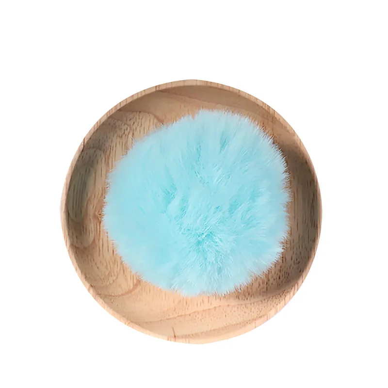 11 Ice Blue Помпон 8 см из меха кролика рекс плюшевый шар детский кружевной патч аппликация материал детская сумка для волос DIY пушистый брелок аксессуары 1 шт - Цвет: 11 Ice Blue