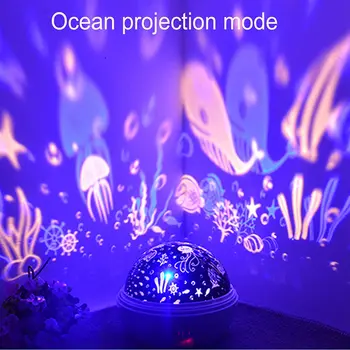 

360° Projector Night Light for Kids Baby Projection Lamp Star Night Light Projector for Girls,Starry Sky/Sea Animal All-in-1