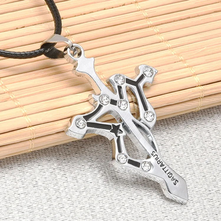 Ожерелье из титановой стали с 12 двенадцатью созвездиями Простой Модный кулон