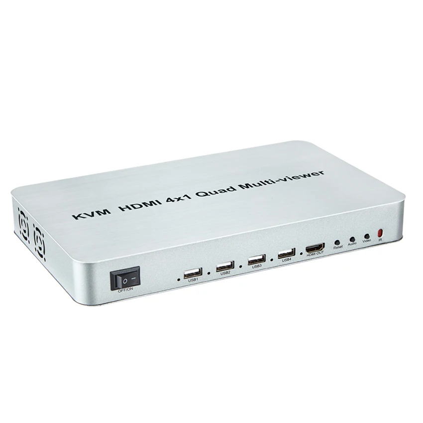 1080P 4X1 KVM HDMI мульти-просмотра четырехъядерный экран в режиме реального времени мультипросмотра с HDMI бесшовный коммутатор 1 клавиатура мышь управление 4 ПК Хост
