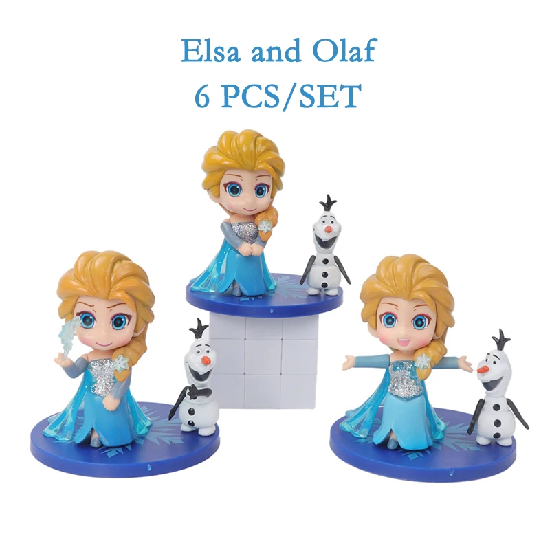 

6PCS/SET GCS Elsa And Olaf Figure Model GK Toys 6 OR 9 CM Q Version Of Nendoroid AFrozenMovie Birthday Christmas New Year Gift