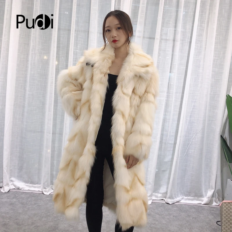 

Pudi TX223906 women winter classic warm Real fox fur coat jacket overcoat lady fashion genuine fur coat outwear