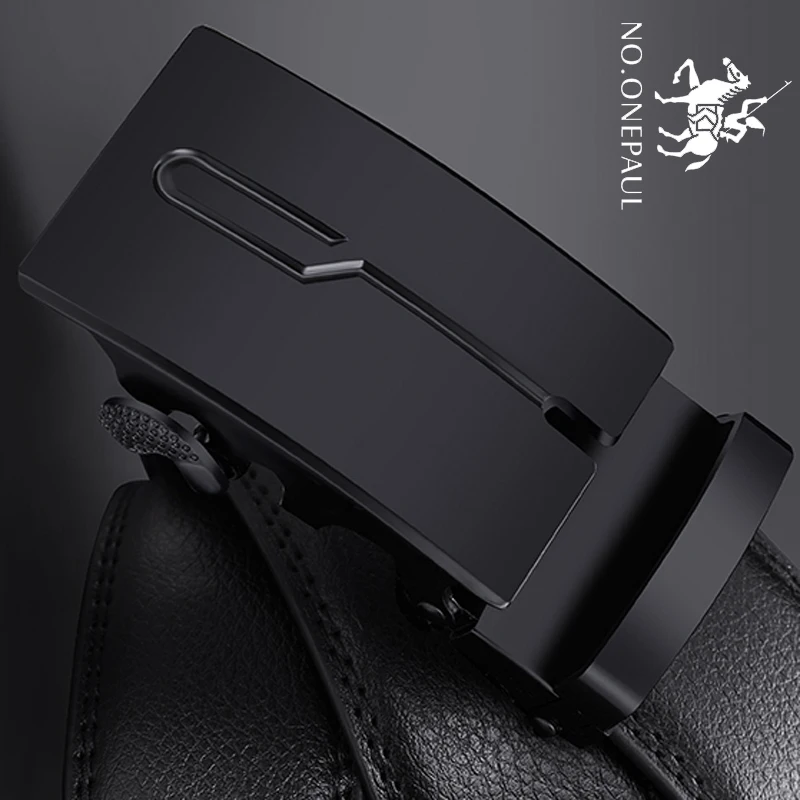 

NO.ONEPAUL, a famous new style, men's belt with a metal automatic buckle, branded from genuine luxurious leather, men's business