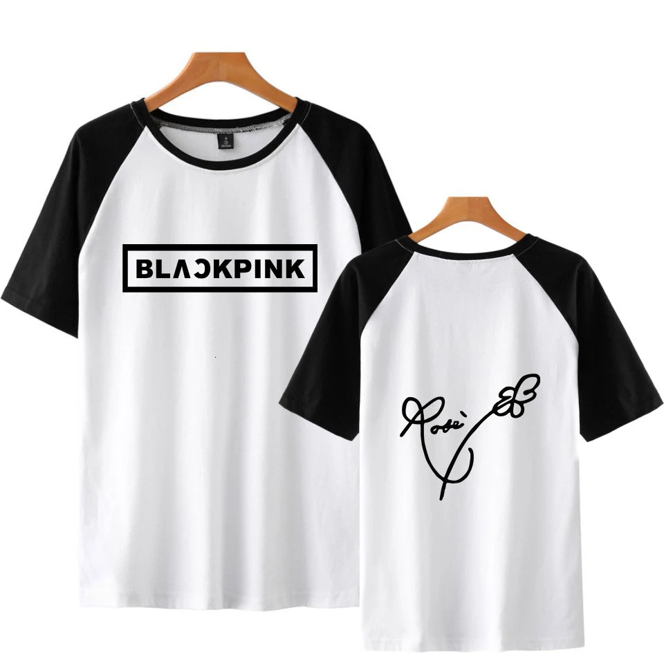 BLACKPINK Member Signing Raglan Short Sleeve T-shirt Women/men Clothing Oversize Dress In Hip Hop Summer Sweater Tea Tshirt Top