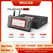 

MUCAR CS90 OBD2 Scanner Car Auto Engine ECM System Pin Code Reader 28 Reset Service Lifetime Free Update Diagnostic Tools