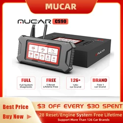 [11AE13]MUCAR – CS90 Scanner de moteur automobile, outil de Diagnostic de voiture, système ECM, lecteur de Code Pin, 28 services de réinitialisation, mise à jour gratuite à vie 