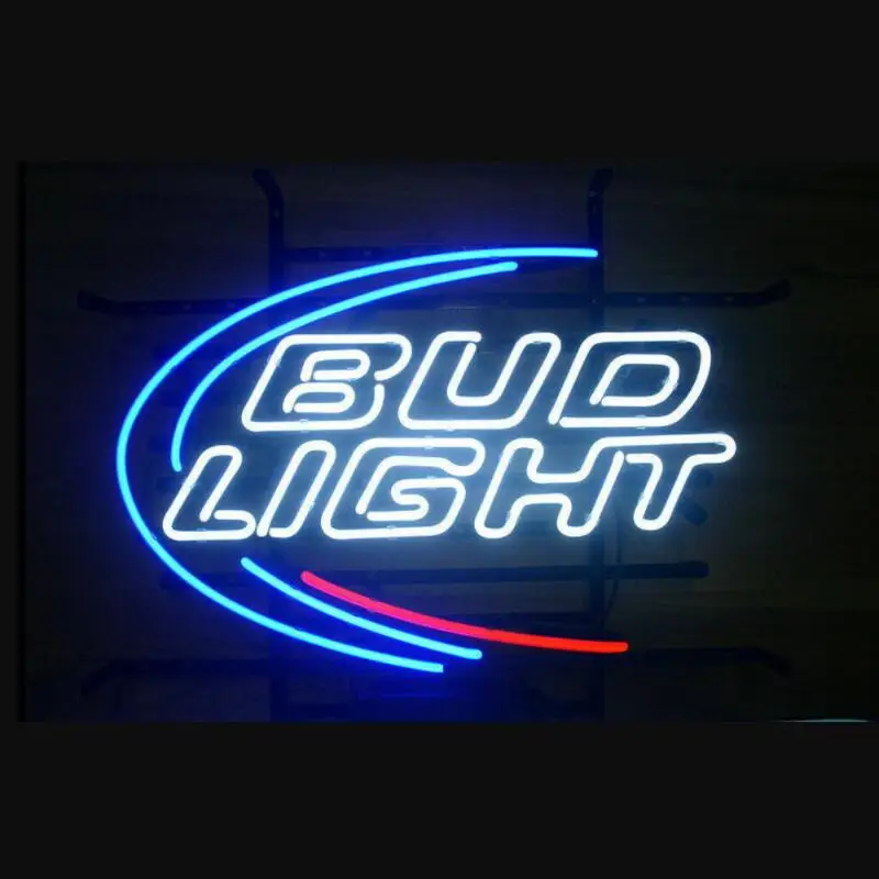 Custom Budweiser Bud Light Glass Neon Light Sign Beer BarNeon Bulbs