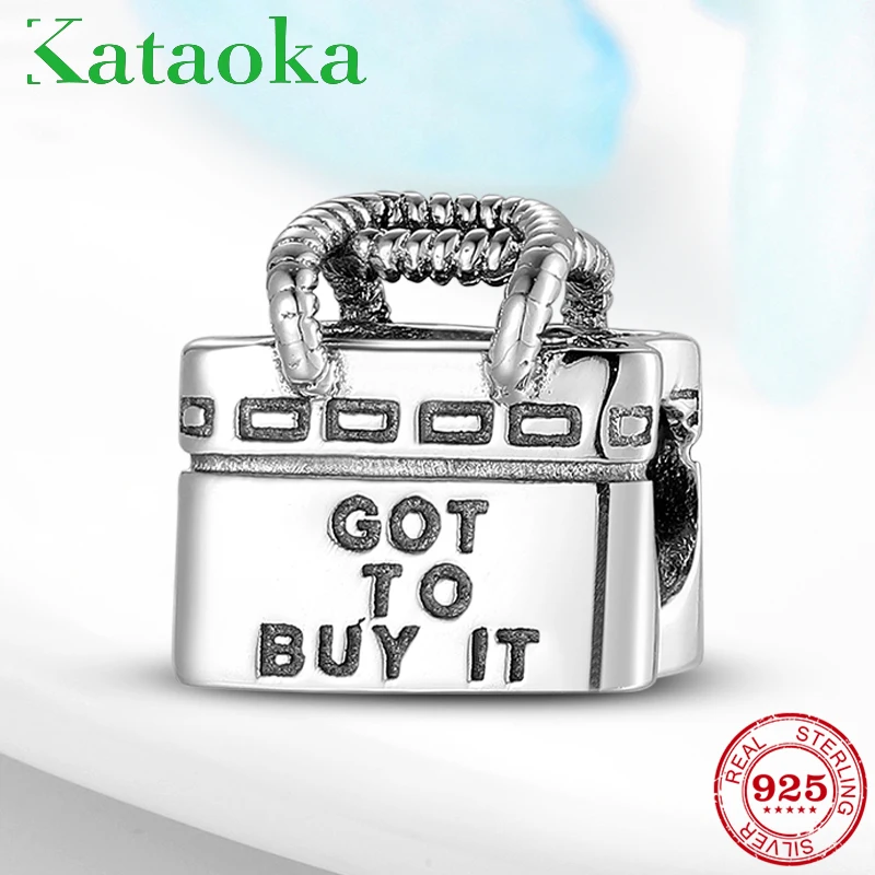 Fashion 925 Sterling Silver Go to buy it Shopping Bag Accessories fine beads Fit Original European Charm Bracelet Jewelry making | Украшения