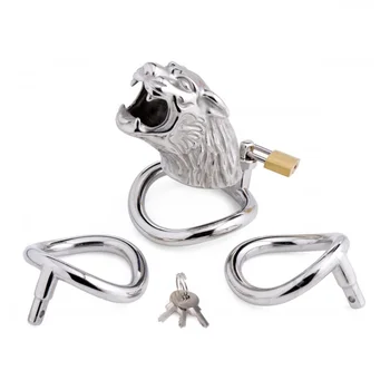 Male stainless steel long Chastity cage set metal cock ring ball stretcher penis lock bondage restraint sex toy man 4