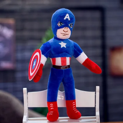 Captain America 30 см супергерой плюшевые игрушки Мстители Человек-паук Железный человек Тор Халк Капитан Америка Мягкие плюшевые Фигурки игрушки для детей Подарки - Цвет: Captain America