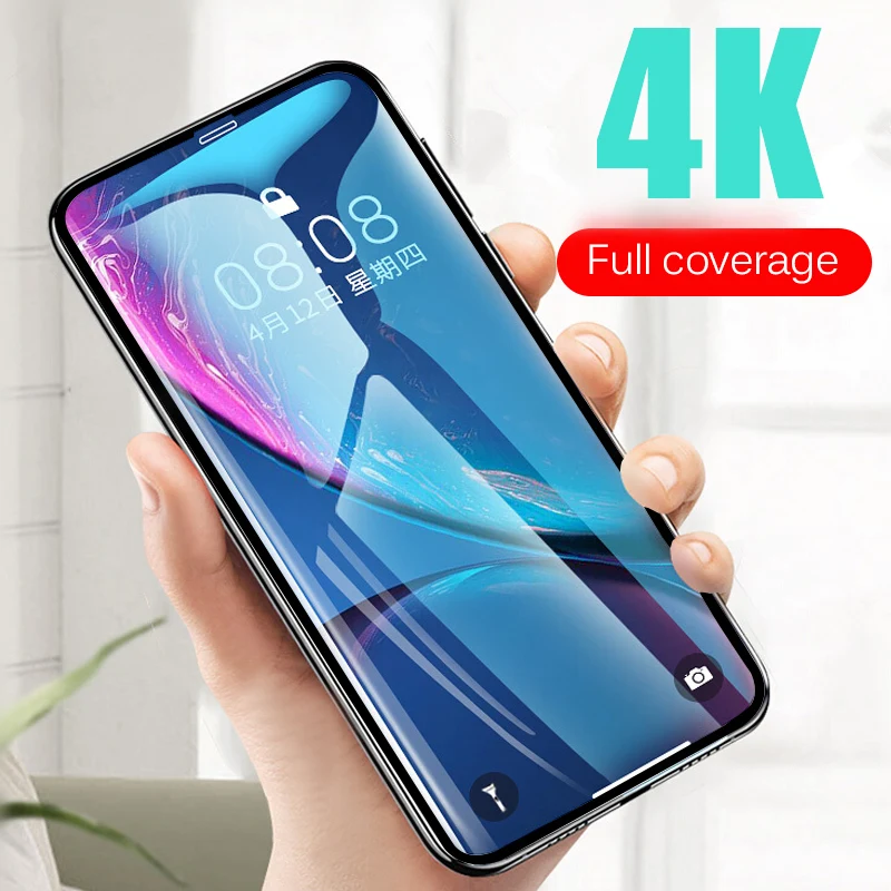 4K полное Защитное стекло для iphone 12 Mini 11 Pro Max закаленное экрана X XR XS покрытие