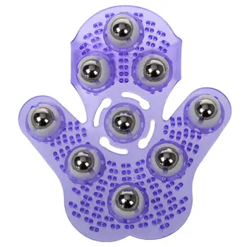 

Metal Rolling Ball Massage Full Body Beauty Massager Glove Purple