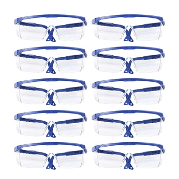 

Fashion-10Pcs Dustproof Resistant Transparent Glasses Safety Goggles for Eyes Protection Working Eyewear Windproof Moto Accessor