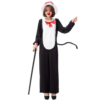 

Adult's Joker Cosplay Costume for Stage Performance Hat Jumpsuit Tail 3pcs Suit for Halloween Make Up Party Carnival Party