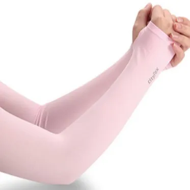 Ткань для льда, набор для рук, летняя спортивная защита от ультрафиолетового излучения, бег, езда, вождения, светоотражающий солнцезащитный крем - Цвет: Розовый