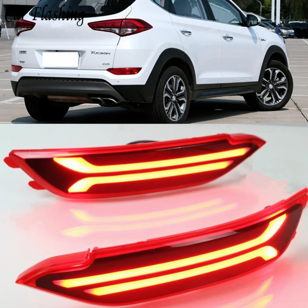 Car Flashing 2PCS Car LED Reflector Light For Hyundai tucson 2015 2016