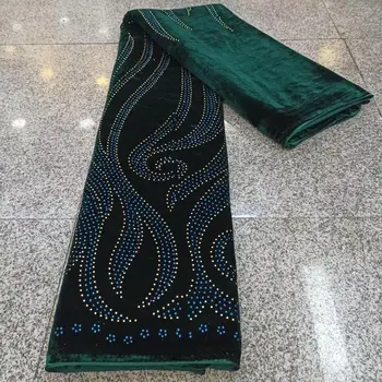 

French Net Lace Fabric With Sequins green Velvet Fabric 2020 High Quality Lace African Lace Fabric For Wedding Sewing