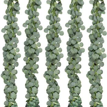

5 Packs of Artificial Eucalyptus Wreath Greening Eucalyptus Vines for Wedding Banquet Garden Decoration