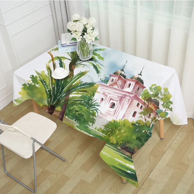 Modern minimalist Chinese style tablecloth, landscape holiday tablecloth, fabric table cloth, can be customized - Цвет: 01