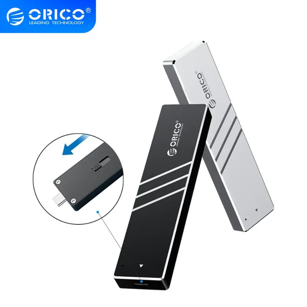 Чехол ORICO M2 NVMe SSD 10 Гбит/с выдвижным интерфейсом Type C USB3.1 UASP M.2 USB NVME корпус