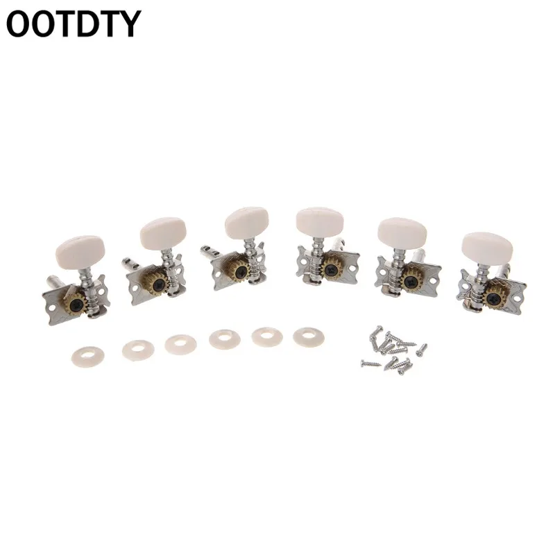 

OOTDTY 6pcs Classical Guitar Tuning Pegs Single Tuners Keys String Machine Heads Parts