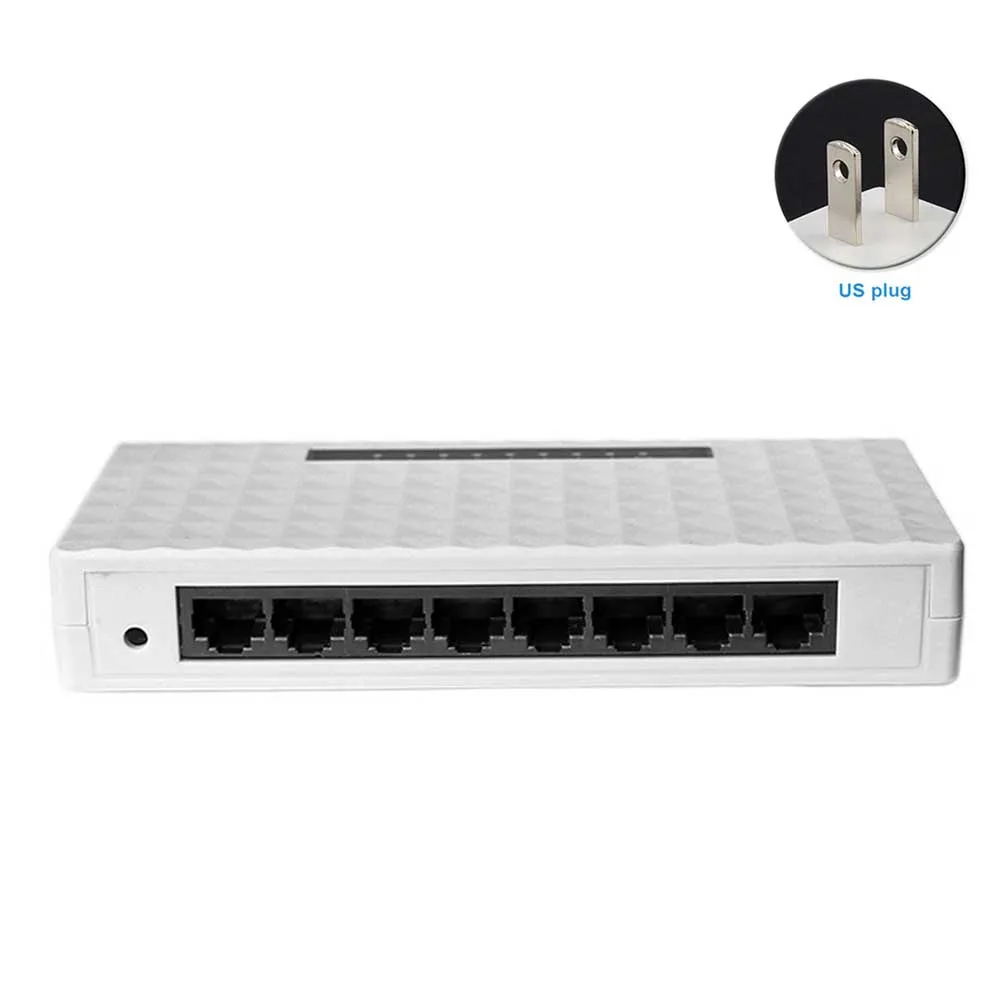 Сетевой неуправляемый самоадаптивный коммутатор Ethernet Настольный прочный 8 портовый разветвитель гигабитный LAN концентратор полный дуплексный RJ45 1000 Мбит/с для дома