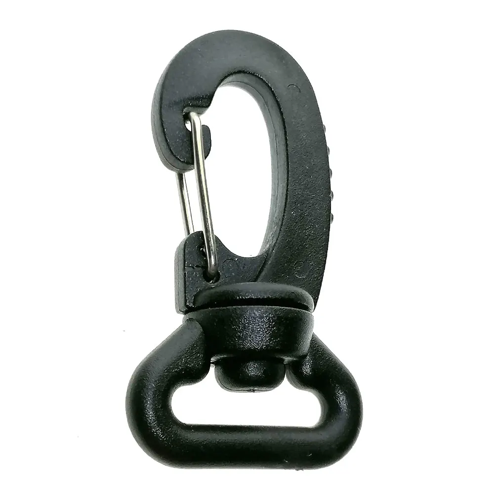 10/20Pcs Black Plastic Swivel Snap Hook Clip Bag Buckle for Webbing - 20MM  25MM Strap