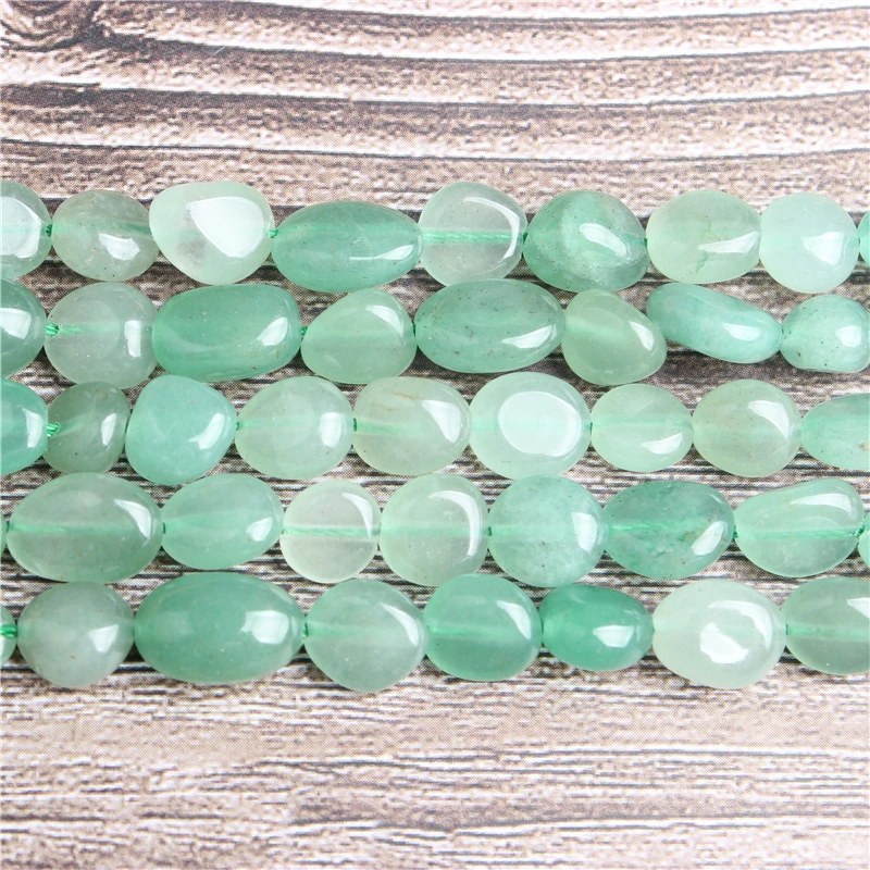 Lan Li Natural irregular Green Aventurine loose beads smooth interval bead jewelry DIY Stone Bracelet Necklace | Украшения и