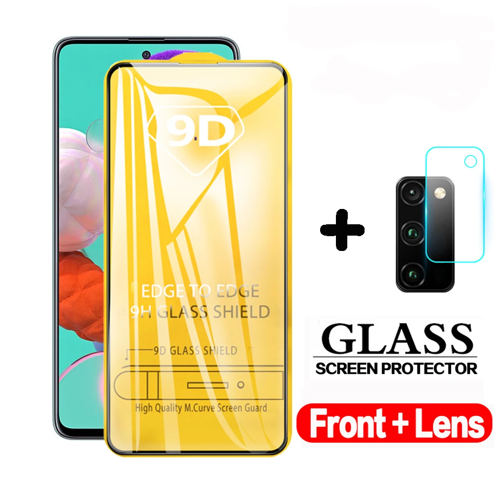 9D полный клей покрытие закаленное стекло для samsung Galaxy A51 A71 протектор экрана A 51 71