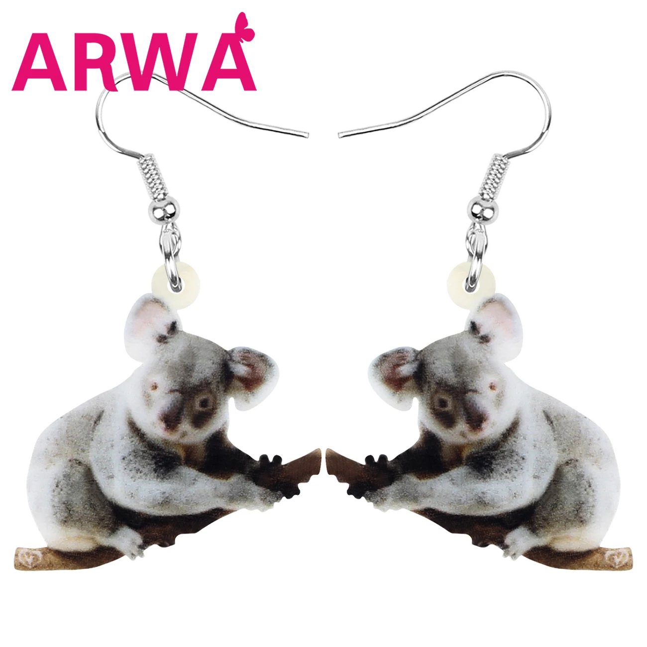 ARWA Acrylic Australia Koala Trunk Earrings Big Printing Animal Drop Dangle Jewelry Women Girls Kids Gift Ear Accessories Bulk | Украшения