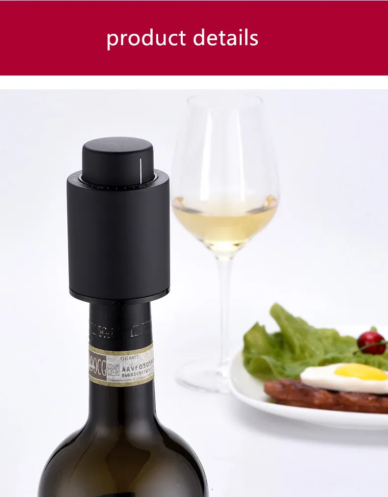 XIAOMI Mijia Stainless Steel Vacuum Wine Bottle Stopper Sealed Storage Vacuum Memory Wine Stopper Electric Stopper Wine Corks (2)