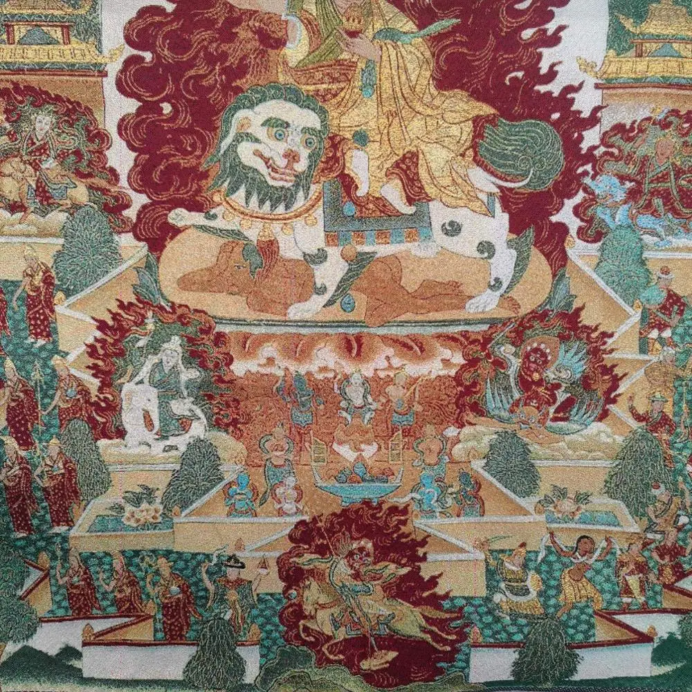 35"Thangka Embroidery Tibetan Buddhism silk Embroidery Nyingma dorje lekpa Protector Dharmapala Thangka Worship Hall Town house 4