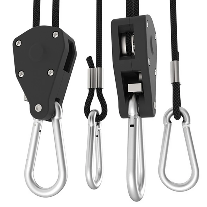 

Portable Adjustable 1 Pair 2 PCS 1/8" Rope Drop Lanyard LED Lamp Hanging Shelf Tightener Ratchet Sling Ratchet Puller Hook n