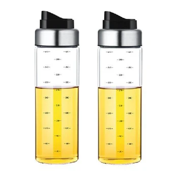 

2 Pcs 450Ml Olive Oil Dispenser Bottle,Automatic Open and Close Oil Pot,Oil and Vinegar Measuring Bottle for Kitchen