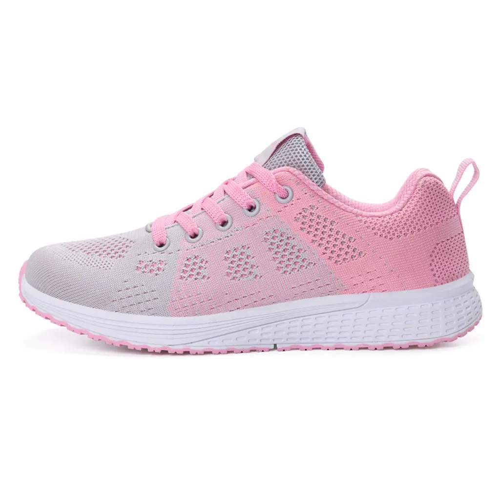 KANCOLLE Ladies Fashion Casual Simple Leisure Mesh Breathable Lace-Up Sneakers Walking Comfortable Outdoor Running Shoe 104#4