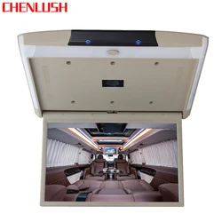 Monitor de montaje en techo de coche, dispositivo con Android 15,6, HD 17,3 P, montaje en techo, abatible hacia abajo, pantalla superior, reproductor Multimedia MP5, WIFI, 9,0/1080 pulgadas