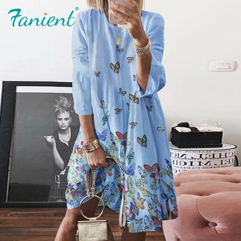Butterfly Print Summer Maxi Dress Vrouw Jurk Bohemian Floral Dresses For Women Vintage Lange Jurkjes Zomer Beachwear | Женская одежда