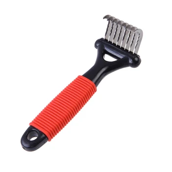 

15 x 5.5cm Stainless Head+TPR Handle Pet Fur Shedding Remove Grooming Rake Comb Brush Dog Cat Long Short Hair Tools